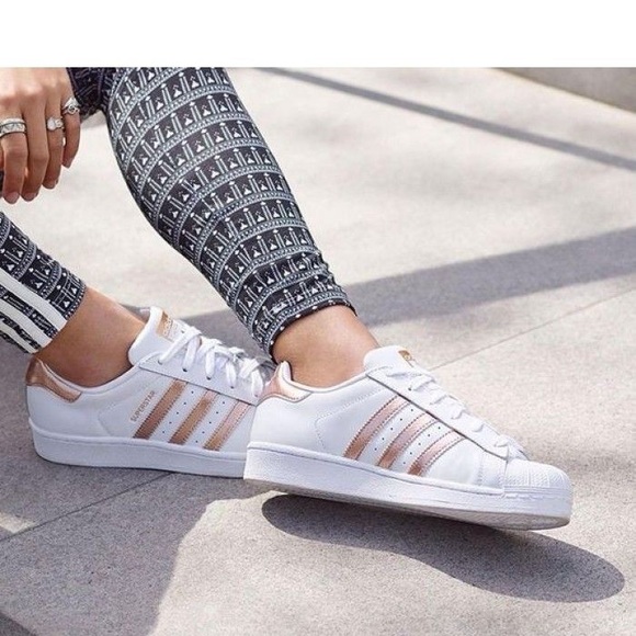 adidas superstar rose gold stripes